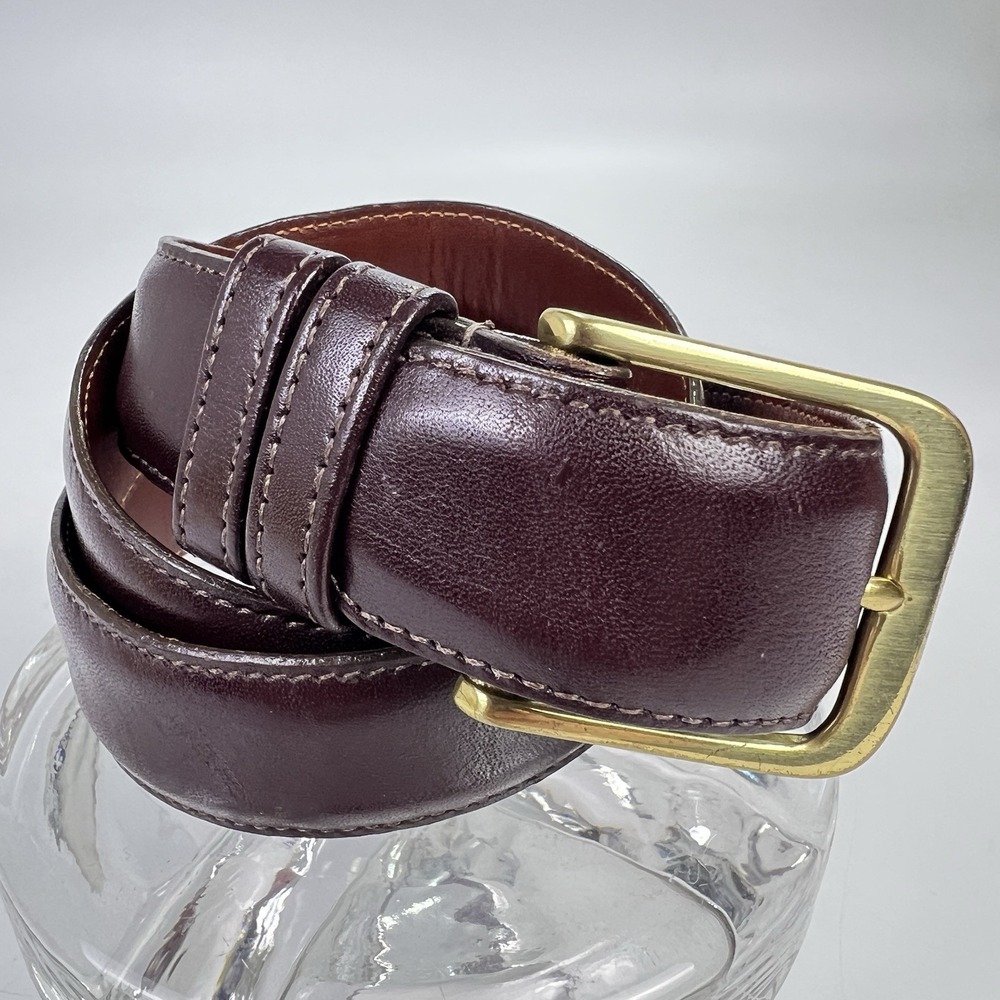 COACH vtg Burgundy Leather Belt Brass Buckle 5800 USA Made Size 30